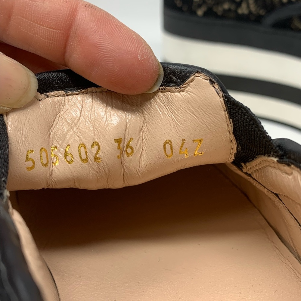 Gucci Black Sylvie Peggy Platform  Sneakers Size 36 - Picture 13 of 13